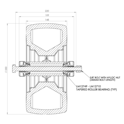 zero turn lawn mower wheel 13x6.50-6 5/8 axle